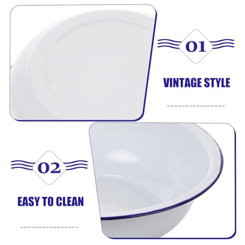 Set de 2 Tazones de Esmalte Blanco 30cm y 32cm miniatura 7