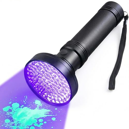 BUDUY UV Flashlight Black Light, 100 LED Black Flash Light for Dog/Cat Pet Urine Detection, Scorpions Finder