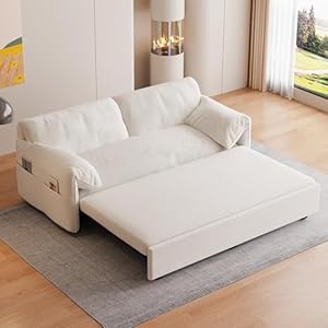 Gnixuu 638 queen pull out sofa bed velvet convertible sleeper sofa couch with side storage comfy cloud futon bed pull out couch for living room apartment small spacebeige  urban country home decor