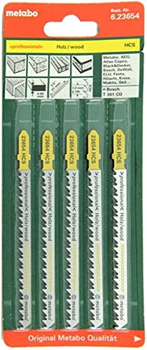Metabo 623651000 T101AO Lame de scie sauteuse (Lot de 5)