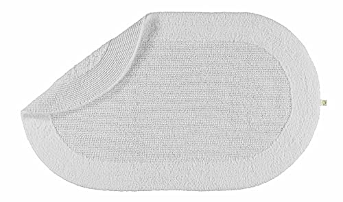 Preisvergleich Produktbild RHOMTUFT Badteppich oval Exquisit Weiss - 01 50x75 cm