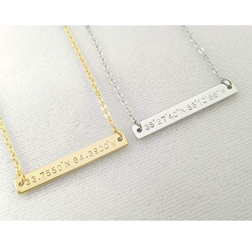 14K Solid Gold Bar Necklace Personalized Name Bar Pendant Necklace Real Gold Custom Name initial ID Bar Necklace Gift for Women3