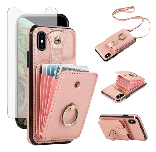 Protection RFID pour cet étui portefeuille iPhone Xs Max avec anneau support et écran