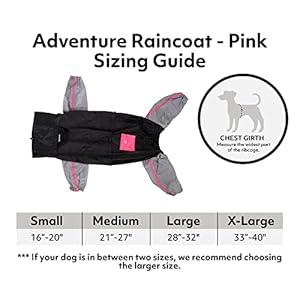 ZippyPaws Adventure Dog Raincoat – Waterproof Rain Jacket for Small & Large Dogs, Reusable Dog Poncho – Pink, Medium