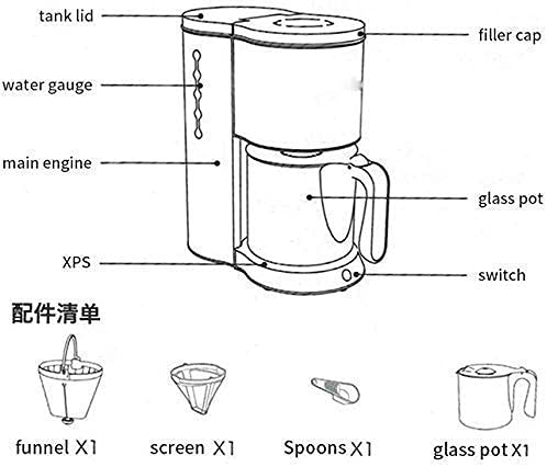 AYDQC Filterkaffeemaschine, vollautomatische Haushalts-Espressomaschine Abschaltfunktion für 40 Minuten fengong – Bild 3