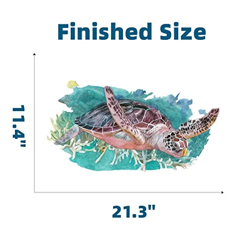 Royolam Sea Turtle Wall Decal Nursery Sea Animal Wall Sticker For Bathroom Removable Peel And Stick Waterproof Wall Art Decor Stickers For Kids Baby Classroom Living Room Playing Room Bedroom #TOP4