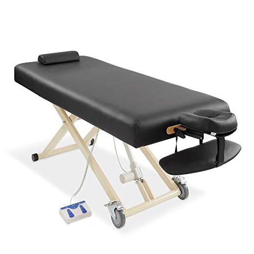Saloniture Professional Electric Lift Massage Table - Includes Headrest, Face Cradle and Bolster - Black