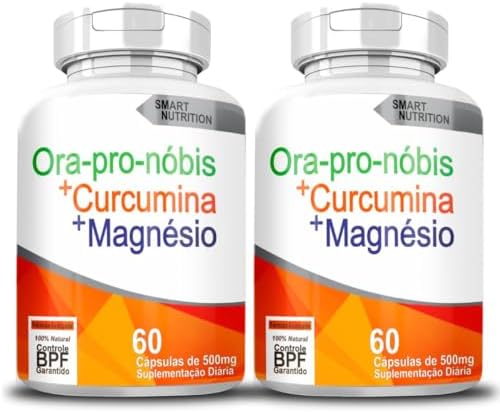 Ora Pro Nóbis + Curcumina + Magnésio 500mg 2 Frascos