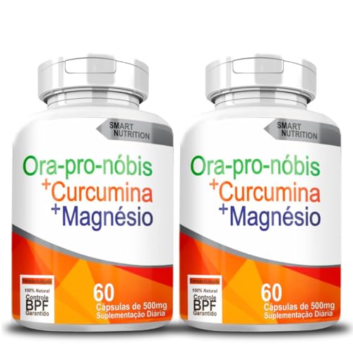 Ora Pro Nóbis + Curcumina + Magnésio 500mg 2 Frascos