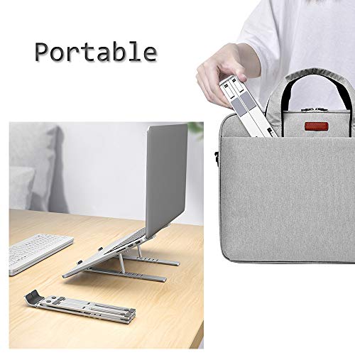 Laptop Stand,Adjustable Tablet Holder,Portable Aluminum Stand for Laptop,Computer and PC Rack,Ergonomic Stand for MacBook/iPad Pro/Large Cellphones with Heat Dissipation (Silver) - Thumbnail 3