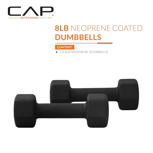 Image of CAP Barbell Neoprene Dumbbell Weights Pairs & Sets | Black