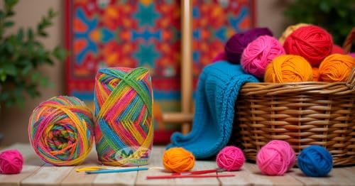 Image of Ganga G-Ball Rainbow (200 gm) Wool Ball Hand Knitting Wool /Art Craft Soft Fingering Crochet Hook Yarn, Needle Knitting Yarn Thread Dyed KC