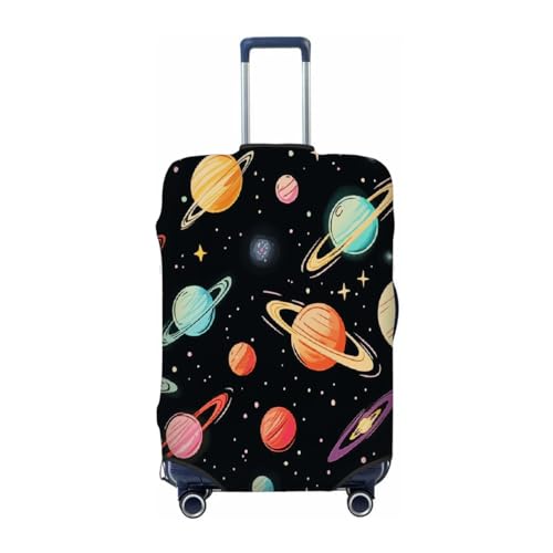 Colorful Planets Universe Stretchable Luggage Covers for Suitcase TSA Approved, Dust Proof and Scratch Resistant Travel Luggage Protector for Carry On (18-21 in)