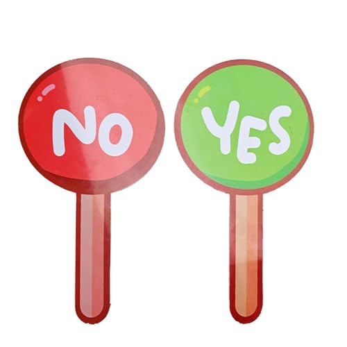 Zasdvn Señales de 'Yes No Hand', Yes No Paddles True False Sign Paddles - Paletas pequeñas de mano, señales de subasta, señales de respuesta rápida, para votación en el aula, señales de interacción