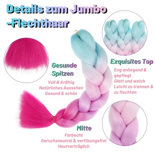 Extensiones de pelo trenzado Jumbo de 61 cm para evitar enredos al peinar 3