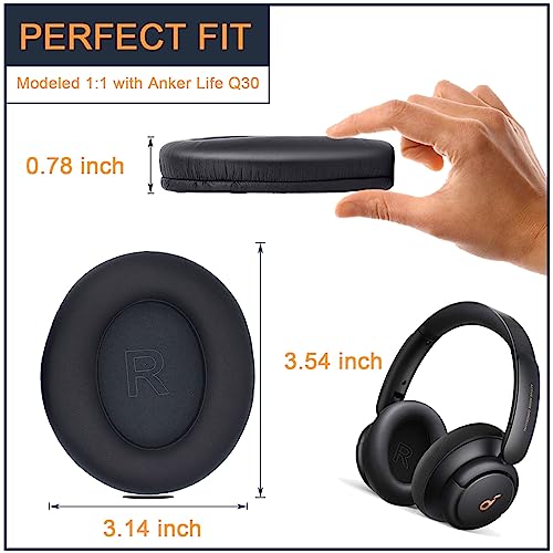 Earpads para Anker Soundcore Life Q30, q30bt y Q35 - Almohadillas de repuesto con cuero de proteína y espuma viscoelástica miniatura 2