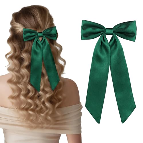 Pinzas de cabello con moño largo WantGor verde miniatura 2
