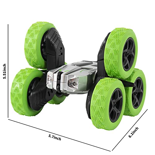 Bibisash Remote Control Car, Double Sided 360° Rotating Rc Stunt Car, Gesture Sensing Kids Cars Boys Gifts For Age 3 4 5 6 7 8 Year Old (Green, 6 Wheels) #TOP1