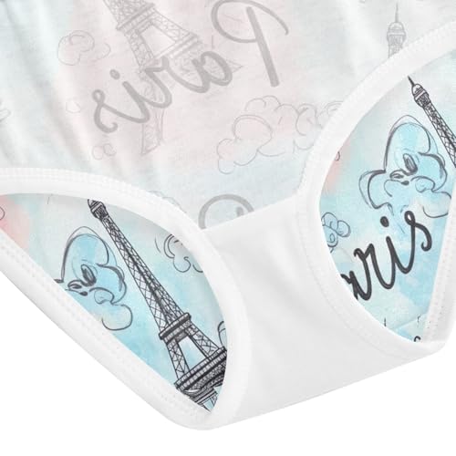 Eiffel Towers Underwear for Girls, Toddler Girl Briefs, Girls Underwear Cotton, 2–8 Years4