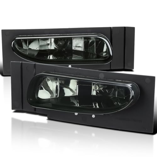 SPEC-D TUNING Smoke Bumper Driving Fog Lights + Bulbs + Switch Compatible with 1994-1998 Ford Mustang L+R Pair Assembly