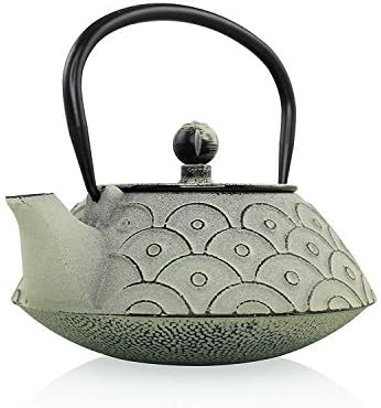 Resveralife Black Cast Iron Tea Pot with Infuser - Japanese Teapot for Long Lasting Flavor (32 Oz)