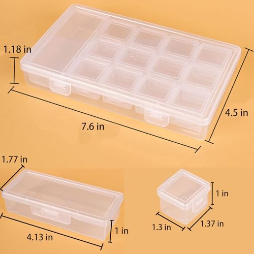 Image of 13 in 1 Diamond Art Storage Containers with Lids, Transparent Organizer Box,Diamond art accessories-divided storage box,Jewelry Storage Case, Portable Labeled Trays for Home & Travel