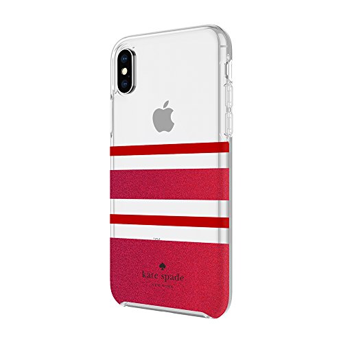 Incipio Apple Iphone X Kate Spade New York Protective Hard-Shell Case - Charlotte Stripe Red/Red Glitter #TOP1