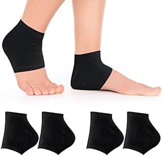 SATINIOR Achilles Tendonitis Brace for Woman 3 Pairs Socks Ankle Sleeve Compression Support Tendonitis Ankle Brace Foot Support Brace Achilles Sleeve for Men Pain Arch Support (Black Color)