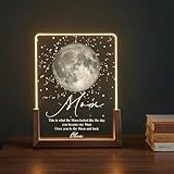 Chillever Personalized Moon Phase Light for Mom, Custom Moon Night Light,The Day You Became My Mom, Mama Gifts, Birthday Gift for Mommy, Mother’s Day Keepsake, Christmas