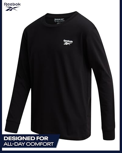 Reebok Boys' Long Sleeve Shirt - 2 Pack Basic Cotton Long Sleeve T