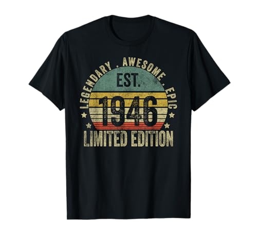 77th Birthday Vintage 77 Year Old Est 1946 Limited Edition Camiseta