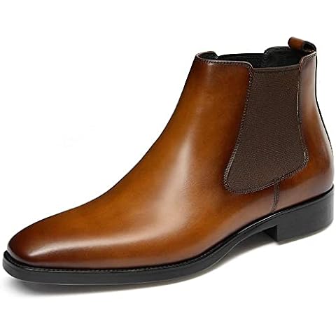 GIFENNSE Mens Chelsea Boots Leather Dress Boots for Men Cover