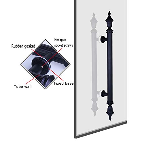 Poignée de porte en acier inoxydable rétro noir mat push-pull 100cm - 7