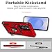 SunStory Compatible with Samsung Galaxy S25 FE 5G Case with HD Screen Protector & Slide Camera Cover & Rotated Ring Kickstand, [Military-Grade] Phone Case for Galaxy S25 FE (Red)
