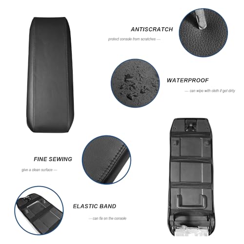 DEYTOP Center Console Cover for Chevy Equinox 2010-2017 Accessories Armrest Cover for GMC Terrain 2010-2017 Accessories Armrest Pad (Black with Black Stitches) by DEYTOP - Image 5
