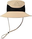 normani Unisex Sonnenhut für Damen und Herren Safari Sonnenschutz Kopfbedeckung Outdoor Buschhut [S-XL] - mit 360° Netzfutter in Hutkrone Farbe Khaki/Schwarz Größe 55/S