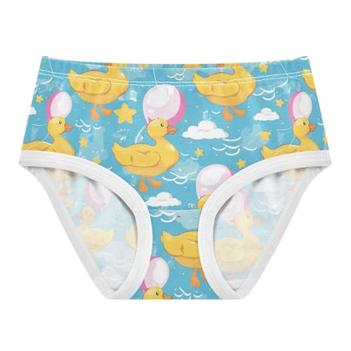 Wusikd Cute Baby Ducks Girls' Underwear Cotton Holding Balloons Girls Briefs Soft Toddler Underwear 2T