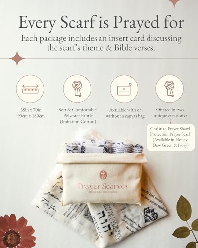 Christian Prayer Shawl - 35x70" Vintage Aesthetic Scarf for Women with 7 Powerful Bible Verses Made with Polyester Fabric4