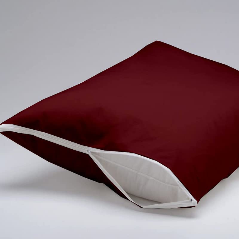 Image of Waterproof Zippered Pillow Encasement - Marron Pillow Protectors Terry Cotton - 17 x 27 Inch
