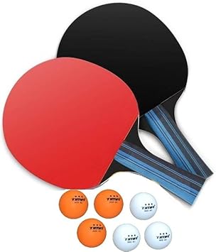 Tima Ping Pong Paddles - Set of Table Tennis Rackets, 6 Pcs Ping Pong Balls Set for Indoor & Outdoor
