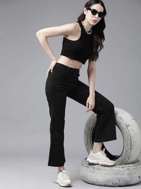 Image of GUTI Womens High Rise Crop Length Jeans()