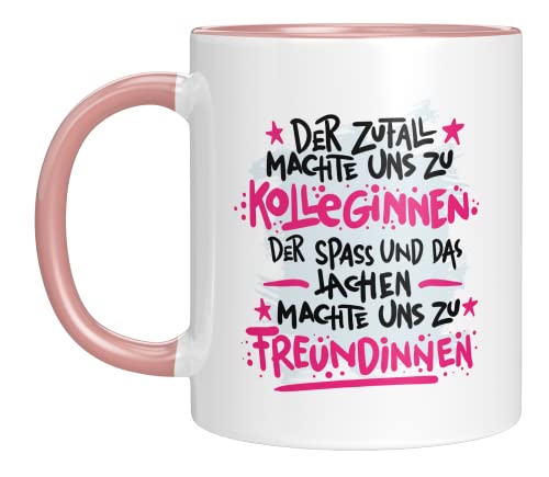 TassenTicker - Der Zufall machte uns zu Kolleginnen - Freundinnen - Geschenk - Kollegin - Geschenkidee - Büro - Arbeit - Arbeitsplatz - Geburtstagsgeschenk (Rosa)