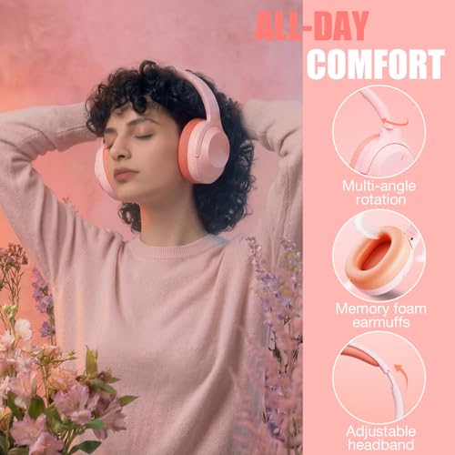 Upgraded Pro‑level Hybrid Active Noise Cancelling Headphones, HD Sound & Big Bass, 2X Softer Comfort, Long ANC Playtime, Wireless Over-Ear Bluetooth Headphones Perfect for Home Office|Travel|Pair by Vonaural - Image 6