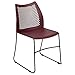 Flash Furniture HERCULES Series 5 Pack 661 lb. Capacity Burgundy Stack Chair with Air-Vent Back and Black Powder Coated Sled Base
