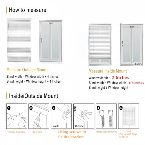 Senxien Cordless Window Blinds 1 Inch Aluminum Mini Blinds For Windows Custom Cut To Size Horizontal Venetian Blinds & Shades For Home Office.Easy To Install,White thumb #5
