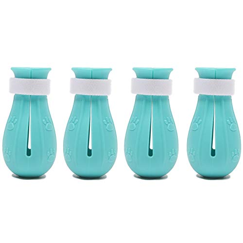 WOVELOT Protector de Pies de Gato Ajustable de Mascotas de 4 Piezas / Lote para el BaaO Zapatos Antirayaduras de Silicona Suave Suministros de Aseo de Gatos para Gatos