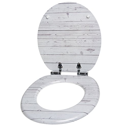 Sanilo Round, Silent Slow Close, Molded Wood, Adjustable Toilet Seat, Timber #TOP3
