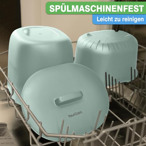 YourCasa Biomülleimer Küche 3,6L - Komposteimer für alltäglichen Biomüll Behälter Spülmaschinenfest - Geruchsdicht mit Sieb & ergonomischen Griff - Bio Mülleimer Klein Komposter Bioeimer (Mint)