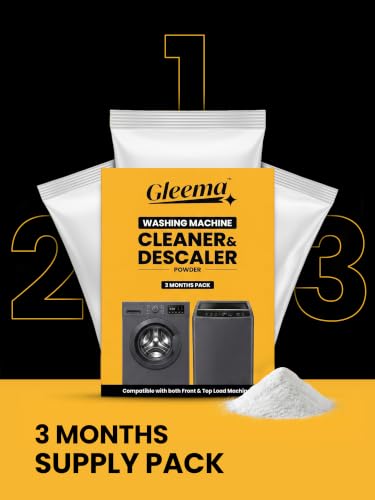Image of Washing Machine Descaler & Cleaner | Pack of 3 Month | Cleans machine drum and Removes Limescale & Odor | Suitable for Top & Front Load | 240g (3 Pouch)