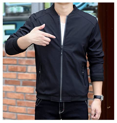 Men's Fall Casual Slim Fit Bomber Jacket Windbreaker Lightweight Softshell Flight Jacket Varsity Coat Outwear3